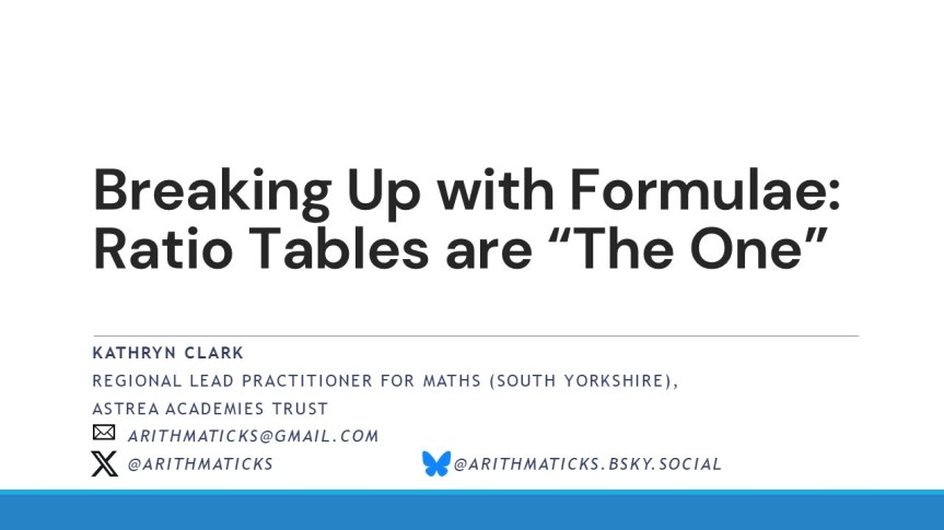 Breaking Up with Formulae: Ratio Tables are “The&nbsp;One”